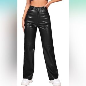 Women's Black Leather Pants